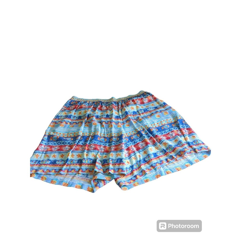 Bechamel II Colorful Beach Theme  Woman’s Shorts Size 1xl Vintage 90's